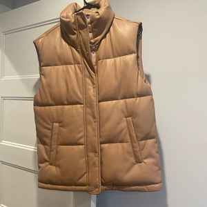A&F Vegan Leather Puffer Vest